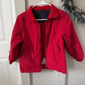 LL Bean Kids Red Jacket - reversible size 8